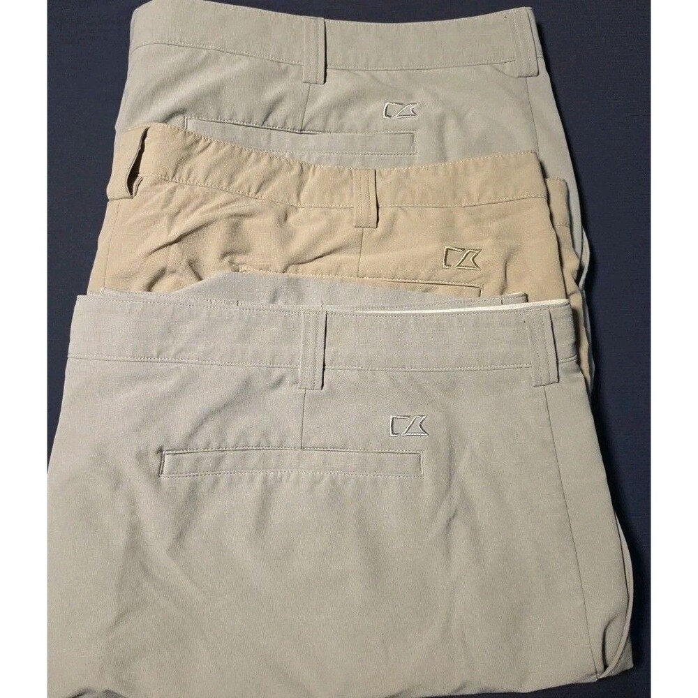 Cutter & Buck CB Golf Shorts Mens 50 Golf Active Lot Of 3 Beige Gray